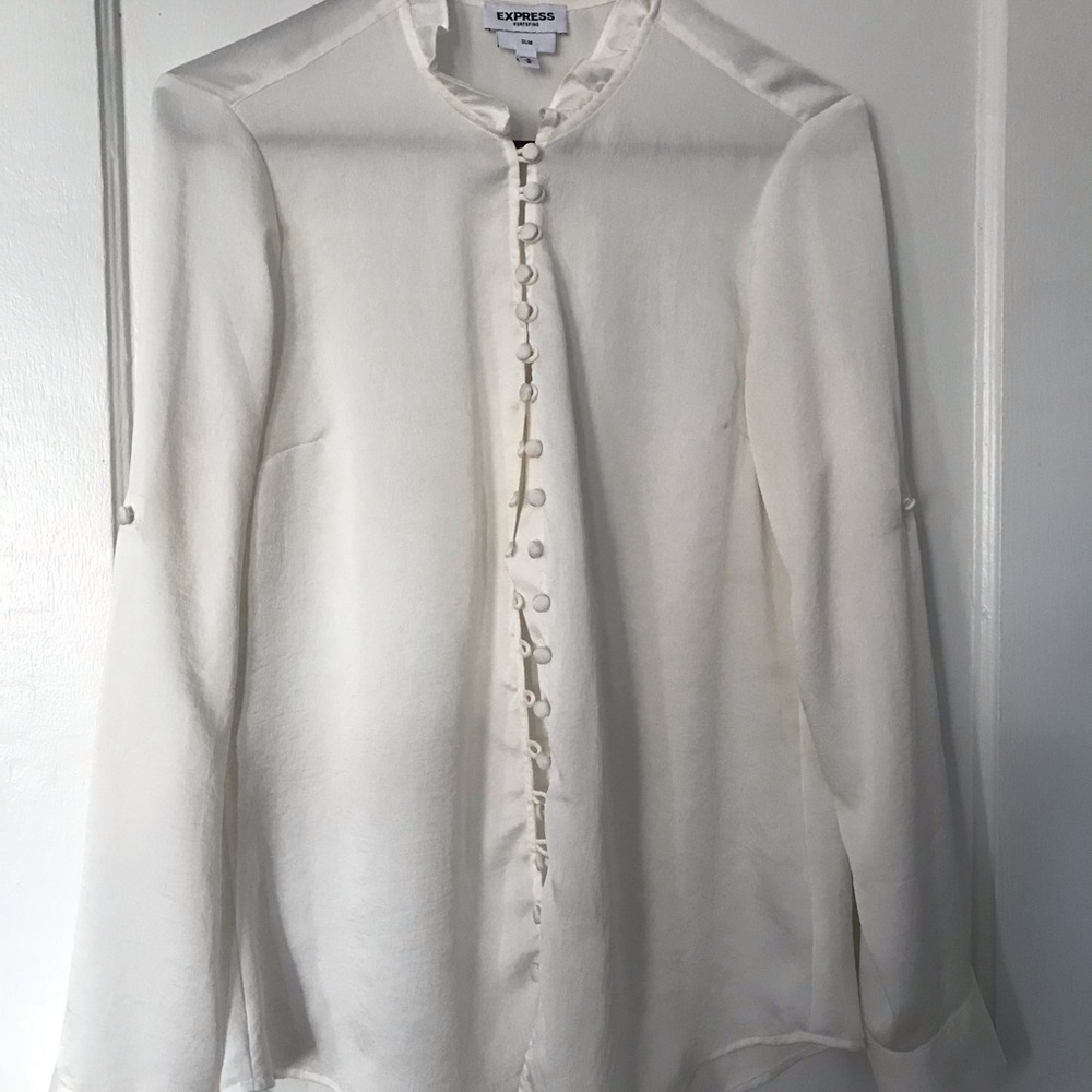 Express Slim Fit White Blouse